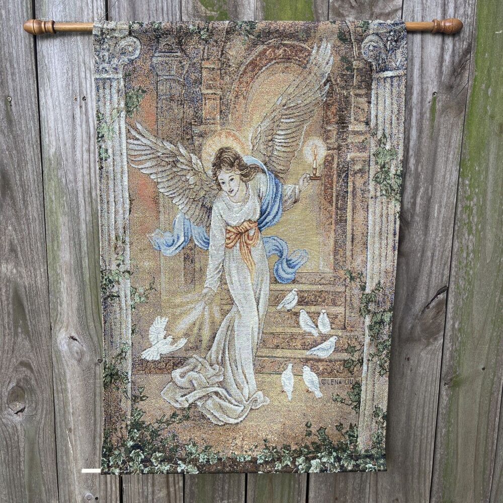 Lena Liu Angel Of Light Tapestry Wall Hanging With Rod Made In USA